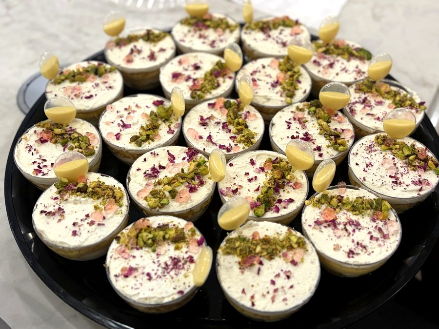 Rose pistachio dessert cups